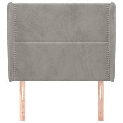 Testiera ad Orecchio Grigio Chiaro 83x23x118/128 cm in Velluto