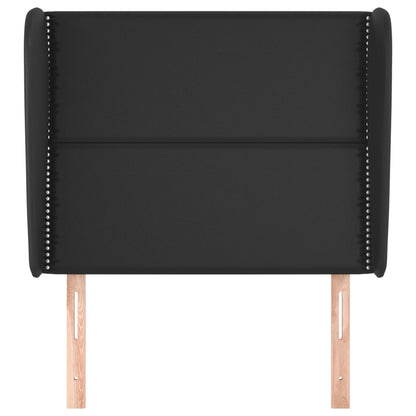 Testiera ad Orecchio Nera 83x23x118/128 cm in Similpelle