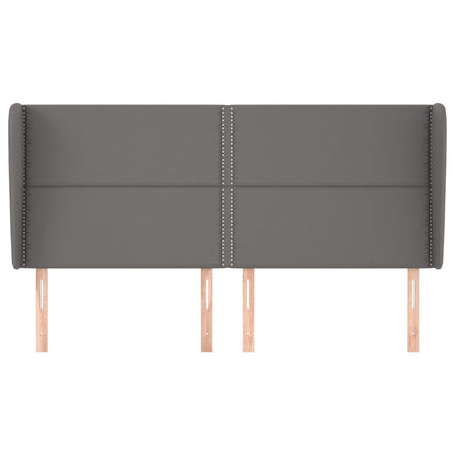 Testiera ad Orecchio Grigio 203x23x118/128cm in Similpelle