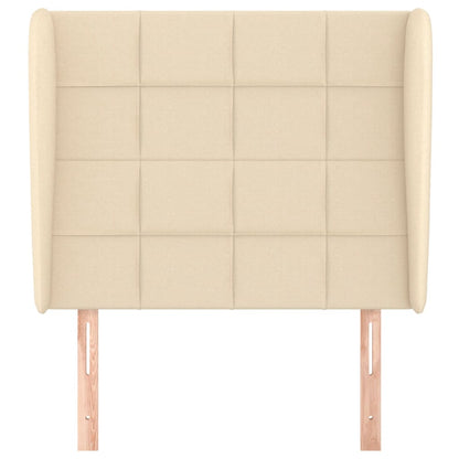 Testiera ad Orecchio Crema 93x23x118/128 cm in Tessuto