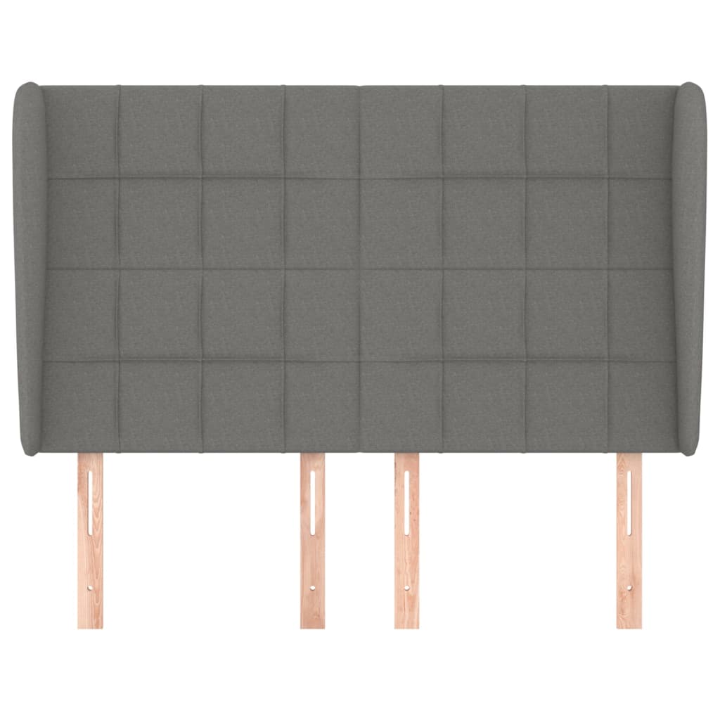 Testiera ad Orecchio GrigioScuro 147 x 23 x 118/128cm inTessuto