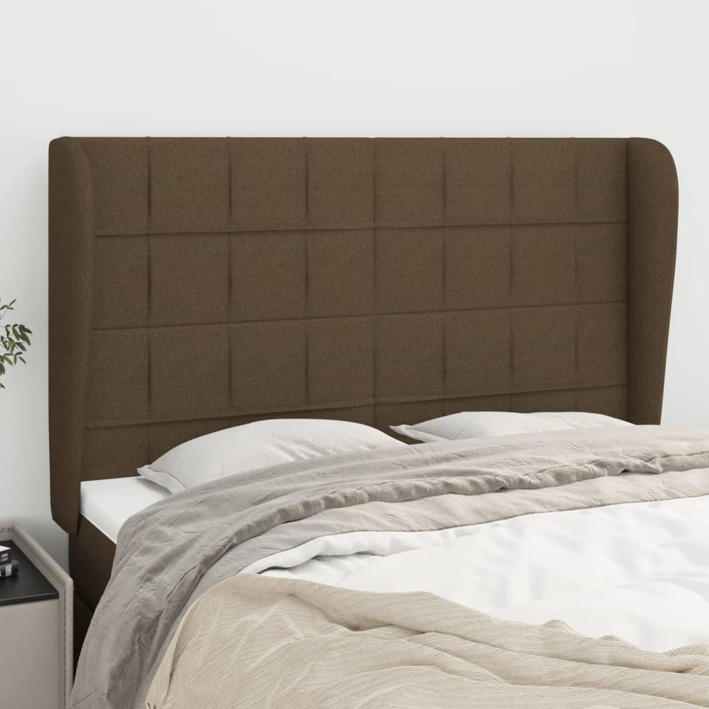 Testiera ad Orecchio MarroneScuro147 x 23 x 118/128cm inTessuto | homemem39