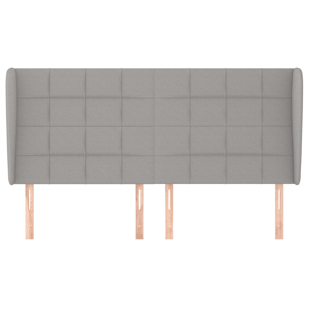 Testiera ad Orecchio Grigio Chiaro 163x23x118/128 cm in Tessuto