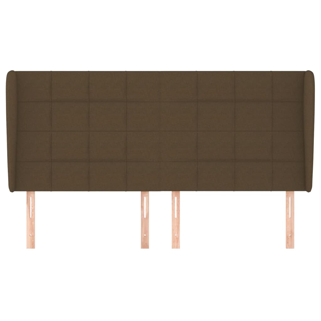 Testiera ad Orecchio Marrone Scuro 163x23x118/128 cm in Tessuto - homemem39