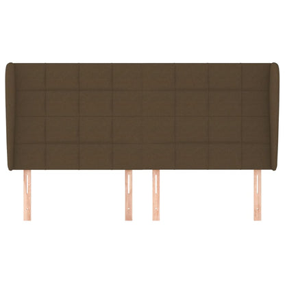 Testiera ad Orecchio Marrone Scuro 163x23x118/128 cm in Tessuto - homemem39