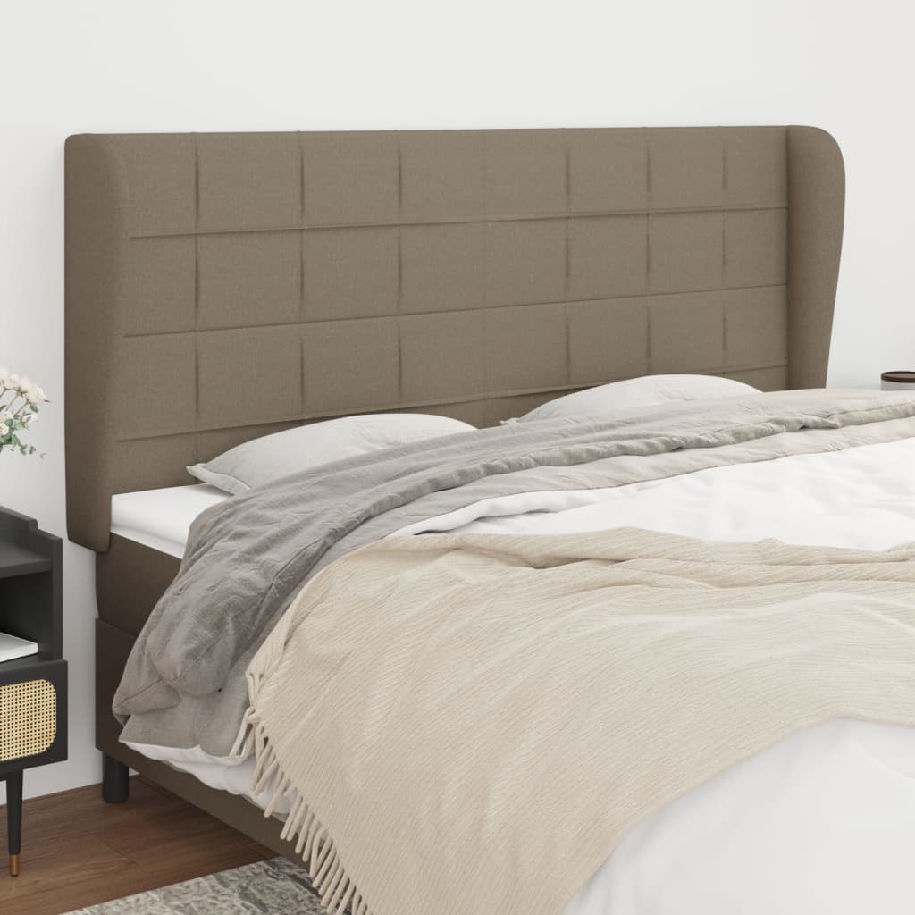 Testiera ad Orecchio Tortora 163x23x118/128 cm in Tessuto | homemem39