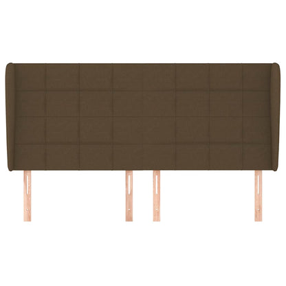 Testiera ad Orecchio Marrone Scuro 183x23x118/128 cm in Tessuto