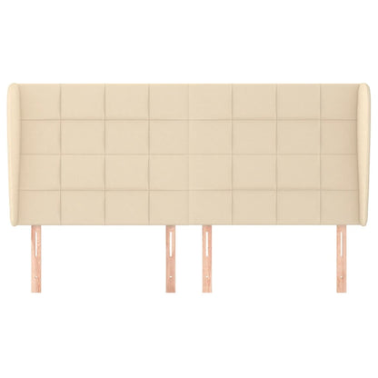 Testiera ad Orecchio Crema 203x23x118/128 cm in Tessuto