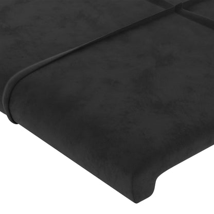 Testiera ad Orecchio Nera 93x23x118/128 cm in Velluto | homemem39