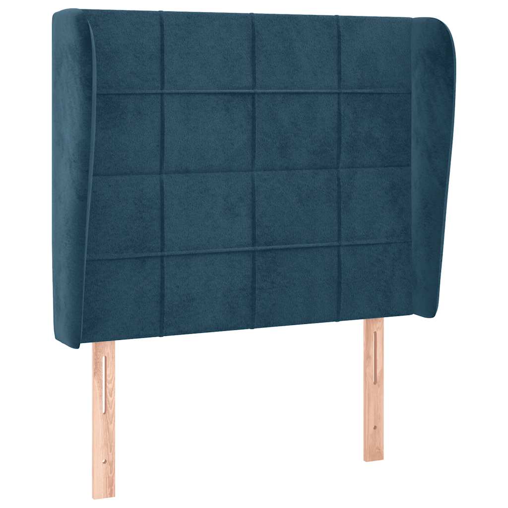 Testiera ad Orecchio Blu Scuro 93x23x118/128 cm in Velluto | homemem39