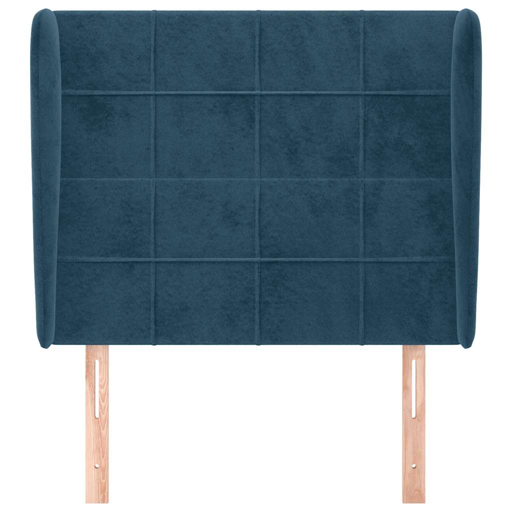Testiera ad Orecchio Blu Scuro 93x23x118/128 cm in Velluto | homemem39