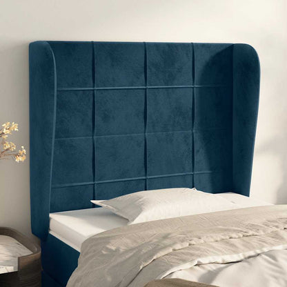 Testiera ad Orecchio Blu Scuro 93x23x118/128 cm in Velluto | homemem39