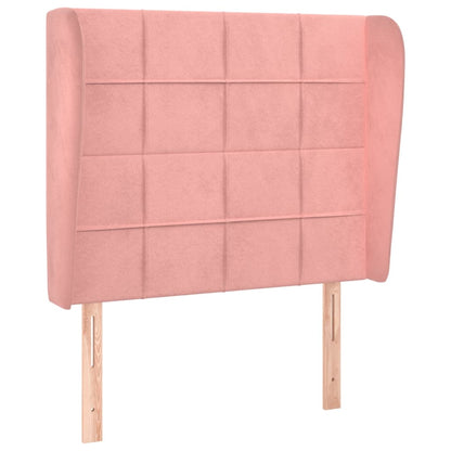 Testiera ad Orecchio Rosa 93x23x118/128 cm in Velluto | homemem39