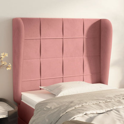 Testiera ad Orecchio Rosa 93x23x118/128 cm in Velluto | homemem39