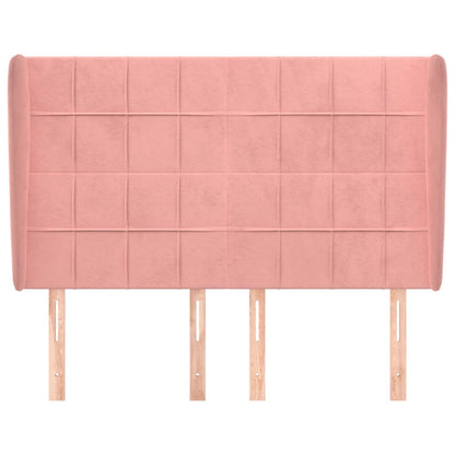 Testiera ad Orecchio Rosa 147x23x118/128 cm in Velluto