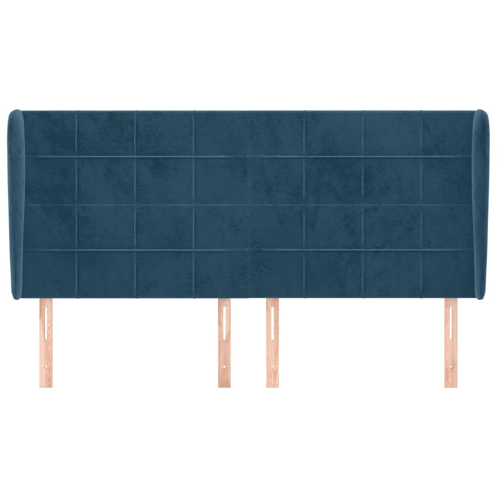 Testiera ad Orecchio Blu Scuro 183x23x118/128 cm in Velluto | homemem39