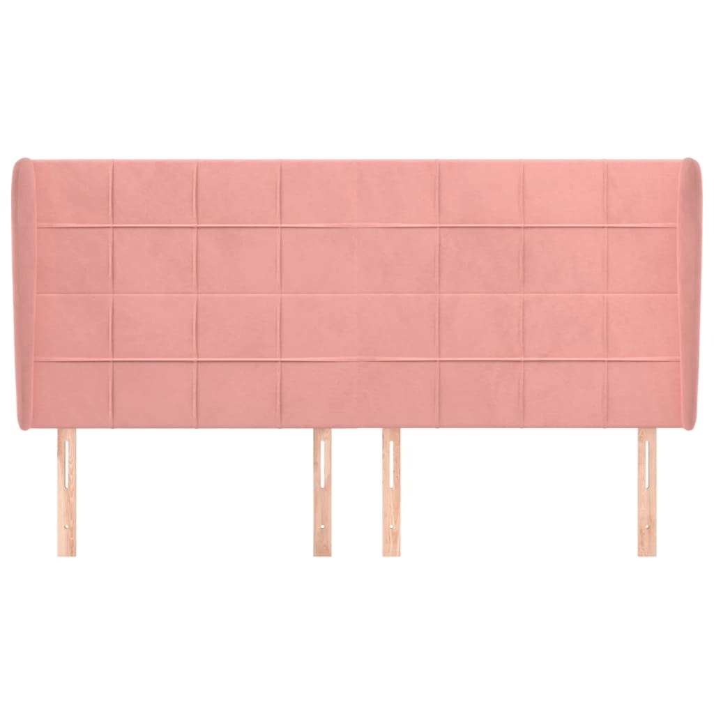 Testiera ad Orecchio Rosa 183x23x118/128 cm in Velluto - homemem39