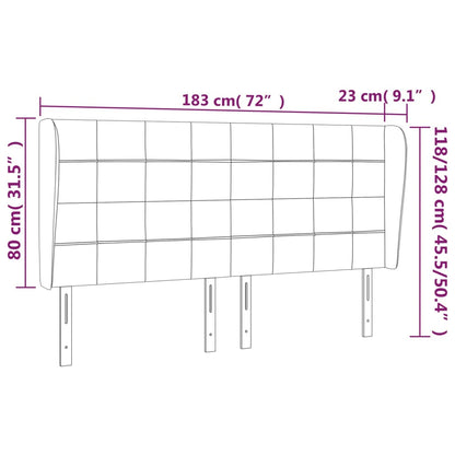 Testiera ad Orecchio Rosa 183x23x118/128 cm in Velluto | homemem39