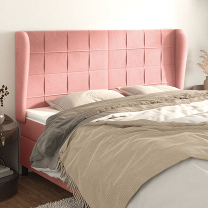 Testiera ad Orecchio Rosa 183x23x118/128 cm in Velluto | homemem39