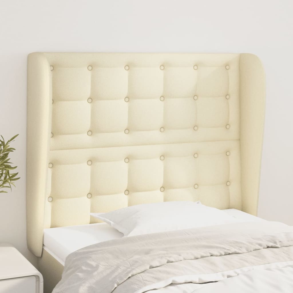 Testiera ad Orecchio Crema 93x23x118/128 cm in Similpelle | homemem39