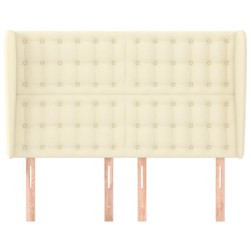 Testiera ad Orecchio Crema 147x23x118/128 cm in Similpelle