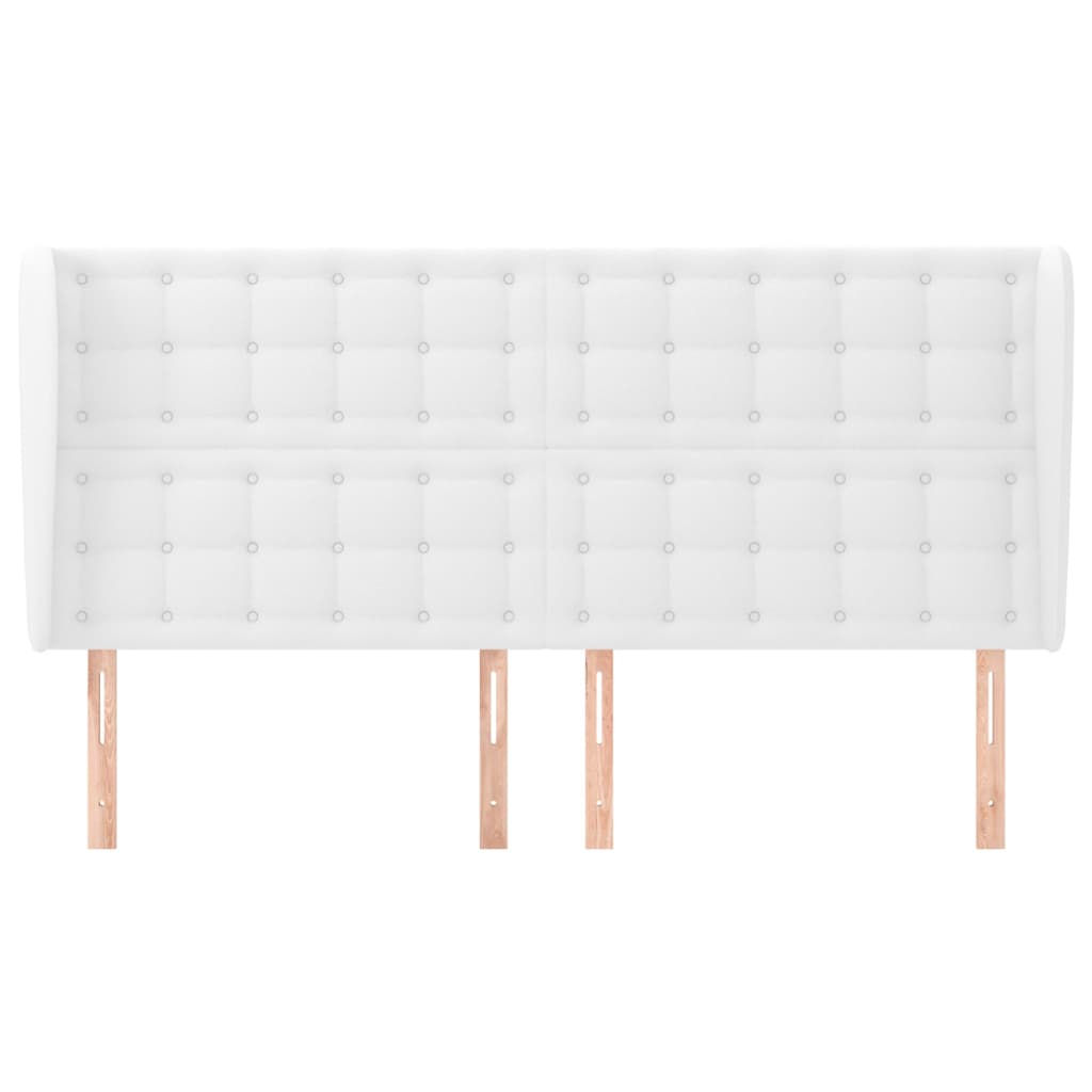 Testiera ad Orecchio Bianca 163x23x118/128 cm in Similpelle | homemem39