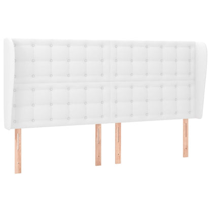 Testiera ad Orecchio Bianca 203x23x118/128 cm in Similpelle