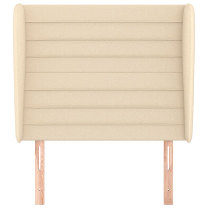 Testiera ad Orecchio Crema 103x23x118/128 cm in Tessuto