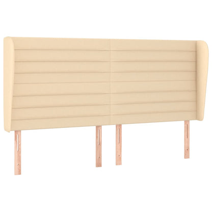 Testiera ad Orecchio Crema 183x23x118/128 cm in Tessuto