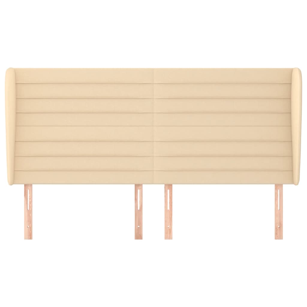 Testiera ad Orecchio Crema 183x23x118/128 cm in Tessuto