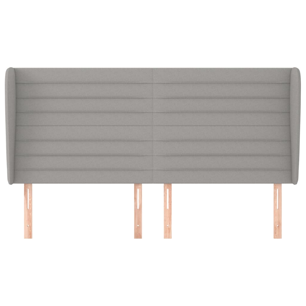 Testiera ad Orecchio Grigio Chiaro 203x23x118/128 cm in Tessuto