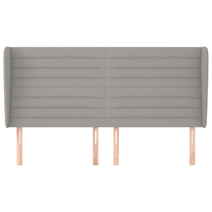 Testiera ad Orecchio Grigio Chiaro 203x23x118/128 cm in Tessuto