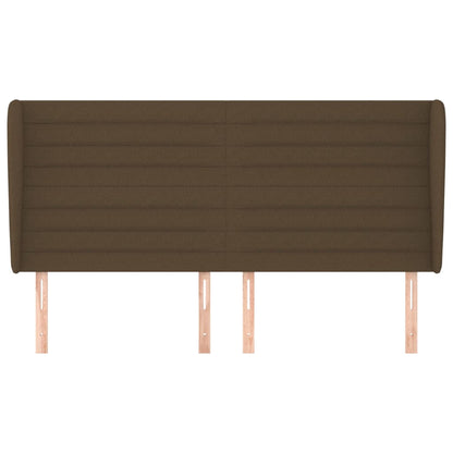 Testiera ad Orecchio Marrone Scuro 203x23x118/128 cm in Tessuto