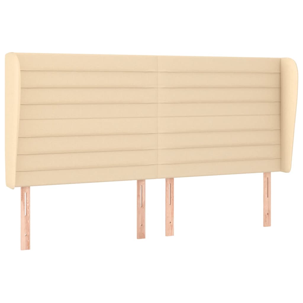 Testiera ad Orecchio Crema 203x23x118/128 cm in Tessuto
