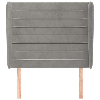 Testiera ad Orecchio Grigio Chiaro 83x23x118/128 cm in Velluto