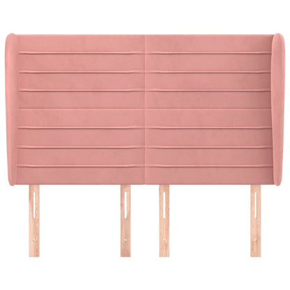 Testiera ad Orecchio Rosa 147x23x118/128 cm in Velluto