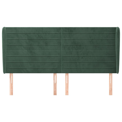 Testiera ad Orecchio Verde Scuro 183x23x118/128cm in Velluto