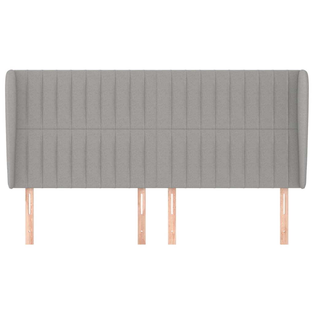 Testiera ad Orecchio Grigio Chiaro 163x23x118/128 cm in Tessuto