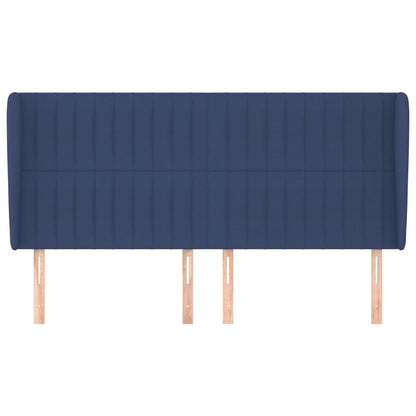 Testiera ad Orecchio Blu 163x23x118/128 cm in Tessuto