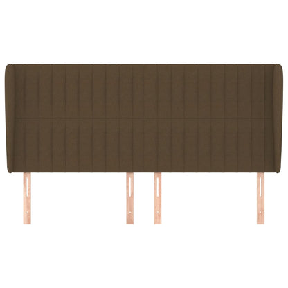 Testiera ad Orecchio Marrone Scuro 203x23x118/128 cm in Tessuto