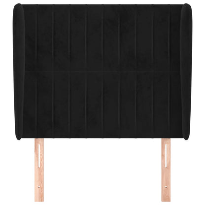 Testiera ad Orecchio Nera 83x23x118/128 cm in Velluto | homemem39