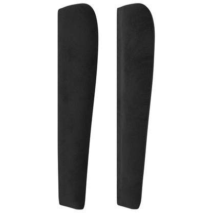 Testiera ad Orecchio Nera 83x23x118/128 cm in Velluto | homemem39