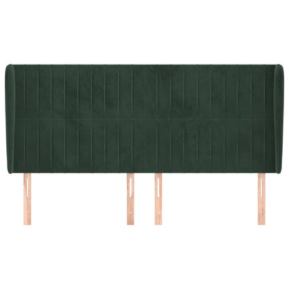 Testiera ad Orecchio Verde Scuro 163x23x118/128cm in Velluto