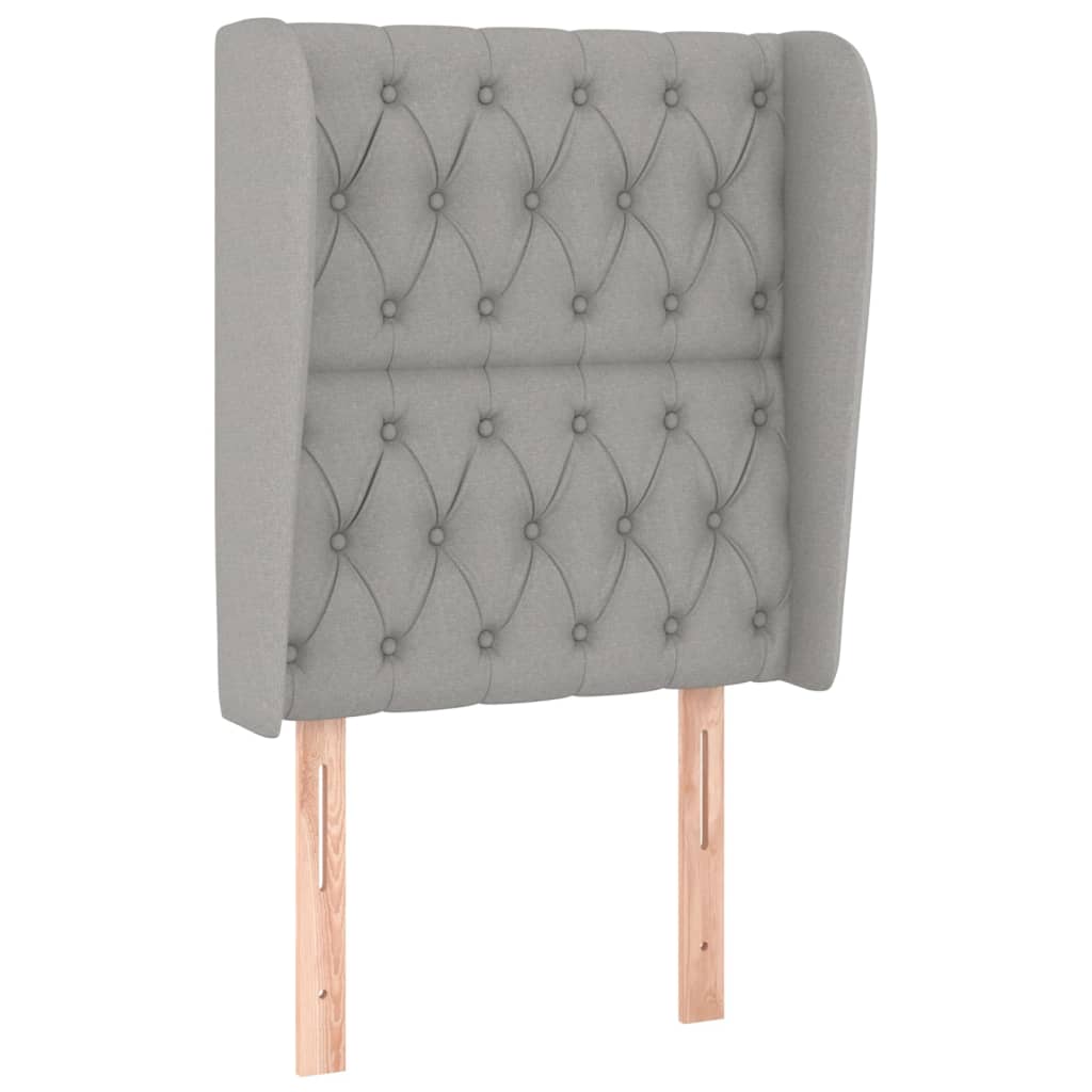 Testiera ad Orecchio Grigio Chiaro 83x23x118/128 cm in Tessuto