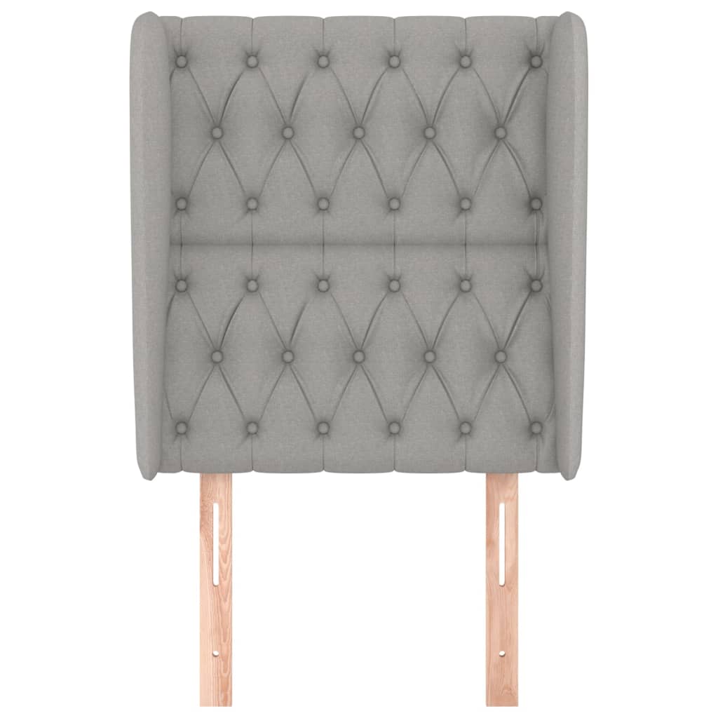 Testiera ad Orecchio Grigio Chiaro 83x23x118/128 cm in Tessuto