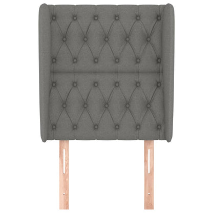 Testiera ad Orecchio Grigio Scuro 83x23x118/128 cm in Tessuto