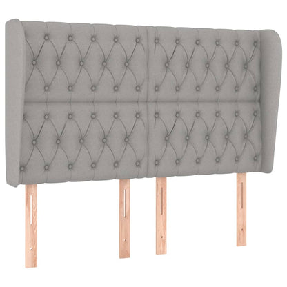 Testiera ad Orecchio Grigio Chiaro 163x23x118/128 cm in Tessuto