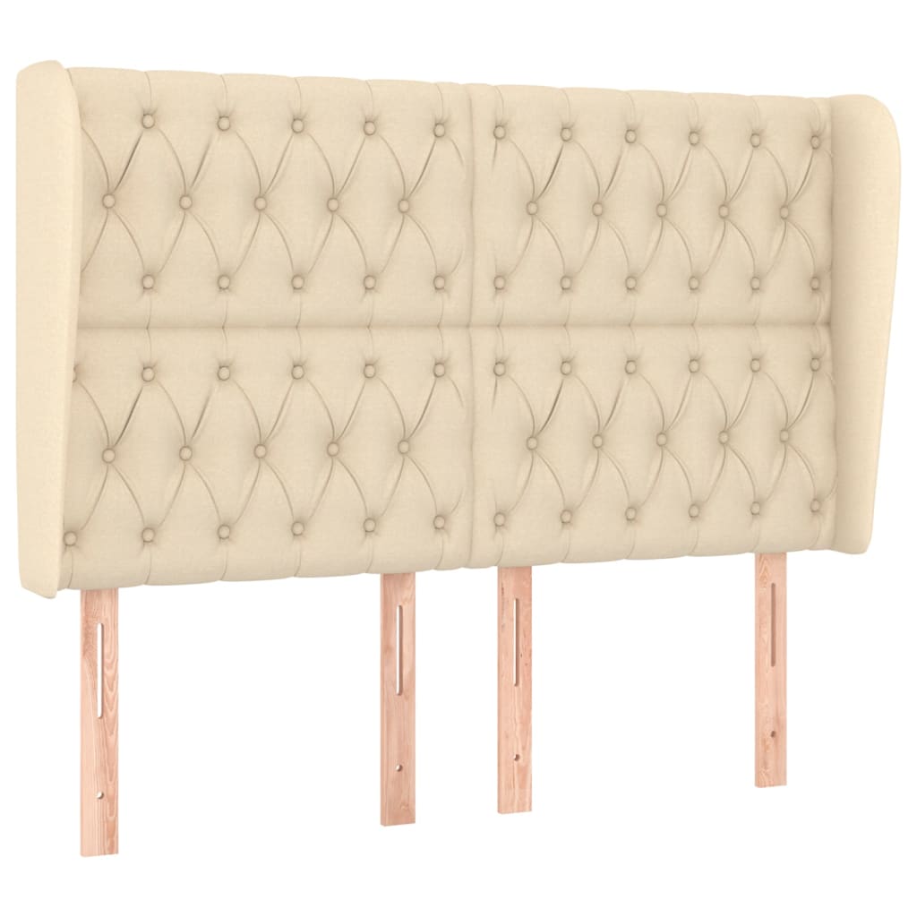 Testiera ad Orecchio Crema 163x23x118/128 cm in Tessuto