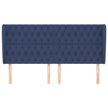 Testiera ad Orecchio Blu 183x23x118/128 cm in Tessuto