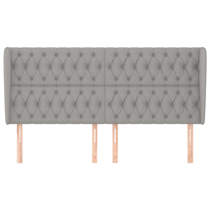 Testiera ad Orecchio Grigio Chiaro 203x23x118/128 cm in Tessuto